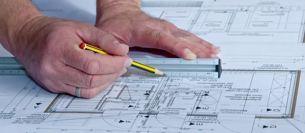 Weber engineering GmbH Zeichnung mit Hand, Bleistift und Lineal